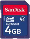 SDSDB-004G-B35: SanDisk 4GB Secure Digital (SDHC) Memory Card (Class 2)- Without Retail Packaging