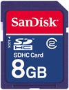 SDSDB-008G-B35: SanDisk 8GB Secure Digital (SDHC) Memory Card (Class 2)