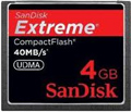 SDCFX-004G-X46: SanDisk 4GB Extreme Compact Flash Memory Card, 40MB/s