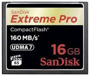 SDCFXPS-016G-X46: SanDisk 16GB Extreme Pro Compact Flash Memory Card - 160MB/s