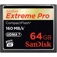 SDCFXPS-064G-X46: SanDisk 64GB Extreme Pro Compact Flash Memory Card - 160MB/s