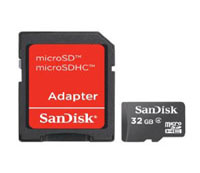 SDSDQB-032G-B35: SanDisk Micro SD Memory Card - 32GB with SD Adapter