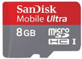 SDSDQU-008G-U46A: SanDisk 8GB Class 10 Ultra Micro SD Memory Card with SD Adapter