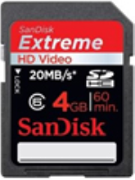 SDSDX-004G-X46: SanDisk 4GB SDHC Extreme HD Video Memory Card - 30MB/s