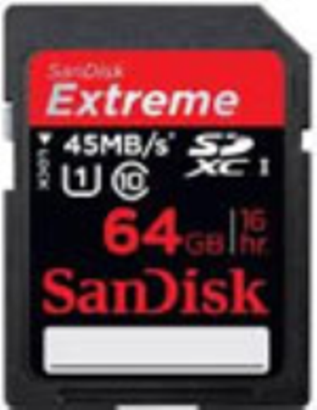 SDSDX-064G-X46: SanDisk 64GB SDXC Extreme HD Video Memory Card - 45MB/s