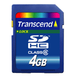 TS4GSDHC6: Transcend 4GB SDHC (Class 6) High Capacity Card