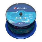 43351: Verbatim CD-R 50 Discs per Spindle, 52x, 700MB