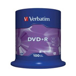 43551: Verbatim DVD+R Pack of 100 Discs, 16x, 4.7GB
